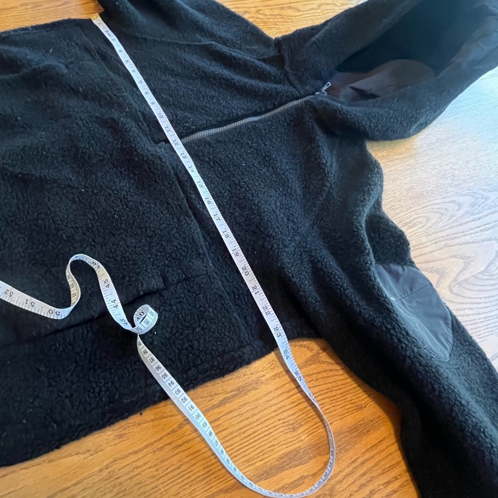 Outdoor Voices MegaFleece 1/2 Zip Hoodie Black Wool Blend Size L - Picture 6 of 9